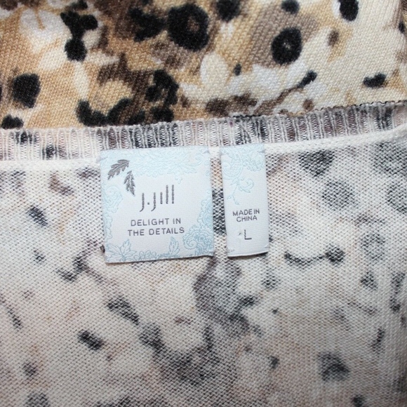 SOLD J. Jill size L Large Cheetah Print Cardigan - Picture 4 of 4